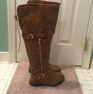 Brown over the knee boots